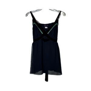 Torrid Black Camisole with Green Accents